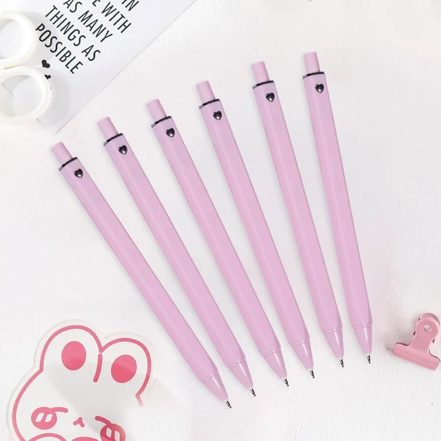Alt view image 2 of 6 - Cute Pink Gel Pens Black Ink, 0.5mm Fine Point Smooth Writing | 6 Pack Cute Pen for School, Office Supplies, Back to School, Classroom Must Have
