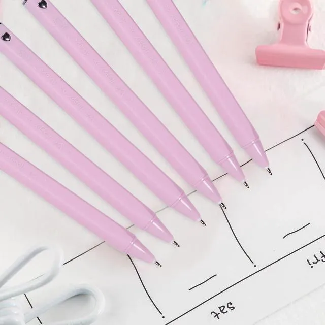 Alt view image 4 of 6 - Cute Pink Gel Pens Black Ink, 0.5mm Fine Point Smooth Writing | 6 Pack Cute Pen for School, Office Supplies, Back to School, Classroom Must Have