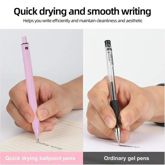 Alt view image 3 of 6 - Cute Pink Gel Pens Black Ink, 0.5mm Fine Point Smooth Writing | 6 Pack Cute Pen for School, Office Supplies, Back to School, Classroom Must Have