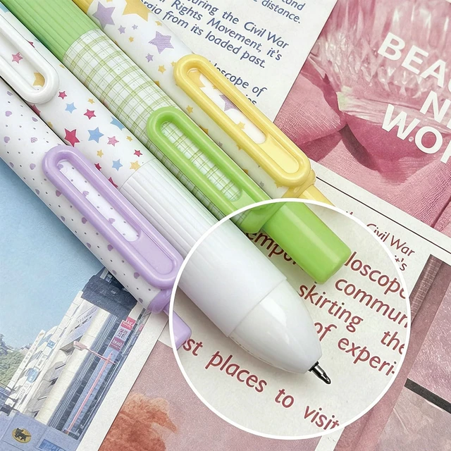 Alt view image 5 of 7 - 4 Pcs Cute Retractable Pens Small Pocket Pens Cartoon Star Gel Pen 0.5mm Fine Point Black Ink Smooth Writing Pen for Women Girls Boys Office School Supplies (Star)