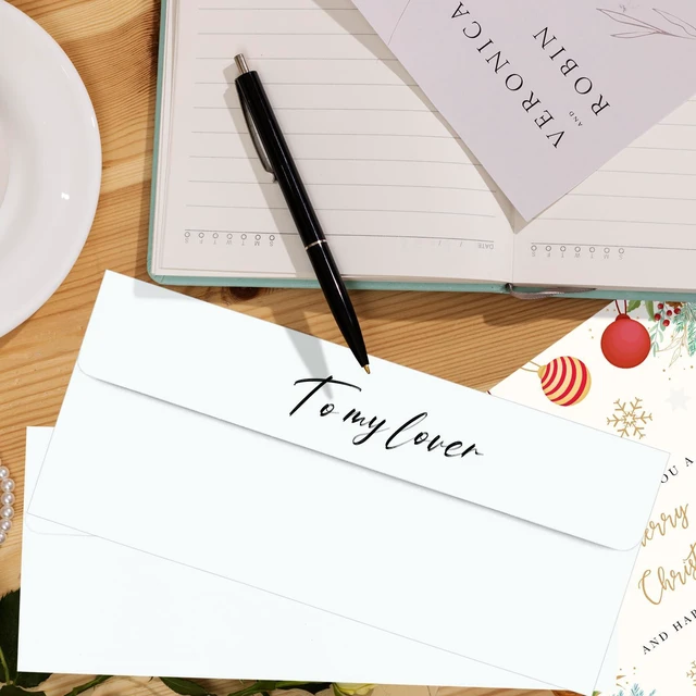 Alt view image 3 of 7 - 50 Pack White #10 Business Envelopes, Standard Envelopes Self Seal, 4 1/8 x 9 1/2 Inch Letter Size Business Mailing Envelopes for Checks Invoices Statements Baby Shower Wedding Birthday