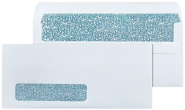 Main image of #10 Left Window Envelopes Self Seal - 20/pack - 4 1/8 x 9 1/2 inch - Business Envelopes with Flip & Seal Closure, Security Tinted for Invoices & Statements - White Letter Size