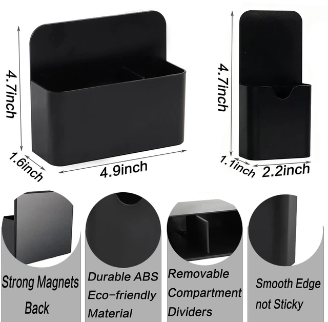 Alt view image 2 of 7 - 2-piece Black Hangable Dry Erase Pen Holder, Refrigerator, Whiteboard | Waterproof Oxford Cloth and PVC, Clear Window for Easy Identification, Reinforced Eyelets, Great Capacity