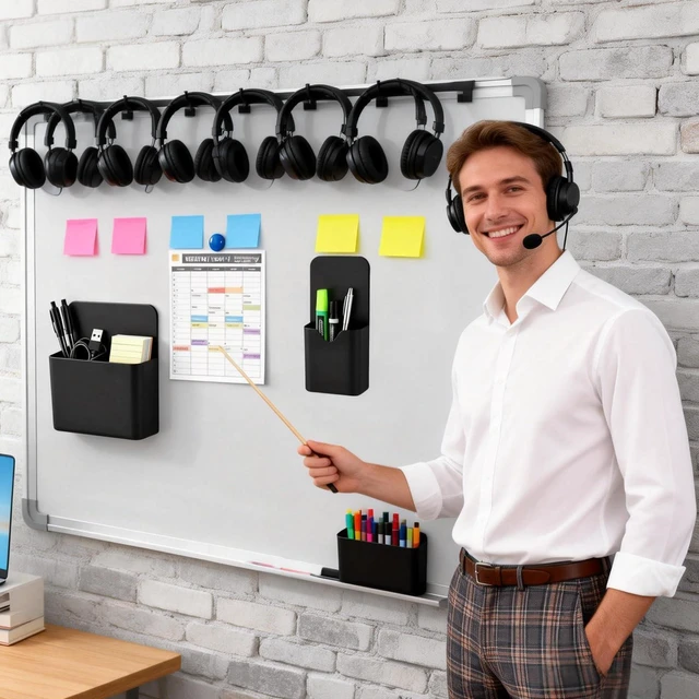 Alt view image 7 of 7 - 2-piece Black Hangable Dry Erase Pen Holder, Refrigerator, Whiteboard | Waterproof Oxford Cloth and PVC, Clear Window for Easy Identification, Reinforced Eyelets, Great Capacity