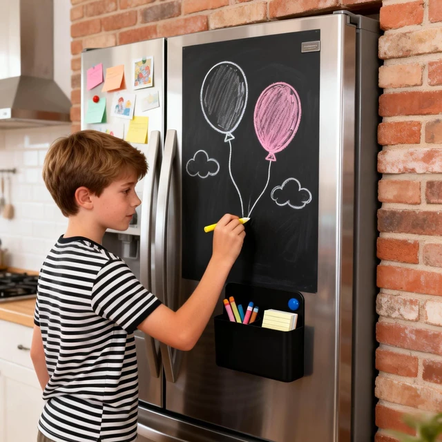 Alt view image 4 of 7 - 2-piece Black Hangable Dry Erase Pen Holder, Refrigerator, Whiteboard | Waterproof Oxford Cloth and PVC, Clear Window for Easy Identification, Reinforced Eyelets, Great Capacity
