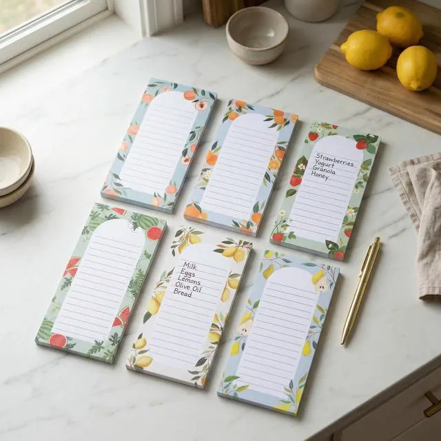 Alt view image 2 of 7 - Beautiful Magnetic Notepads for Fridge - Set Of 6 To Do List Pads | Modern Note Pads with Lined Pages to Easily Write Notes and Make Grocery/shopping Lists - Strong Magnets for Refrigerator