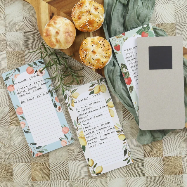 Alt view image 4 of 7 - Beautiful Magnetic Notepads for Fridge - Set Of 6 To Do List Pads | Modern Note Pads with Lined Pages to Easily Write Notes and Make Grocery/shopping Lists - Strong Magnets for Refrigerator