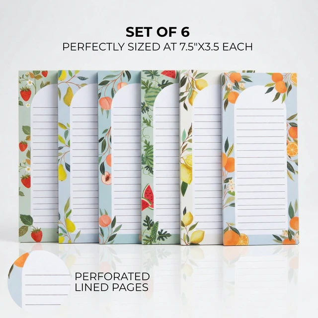 Alt view image 7 of 7 - Beautiful Magnetic Notepads for Fridge - Set Of 6 To Do List Pads | Modern Note Pads with Lined Pages to Easily Write Notes and Make Grocery/shopping Lists - Strong Magnets for Refrigerator