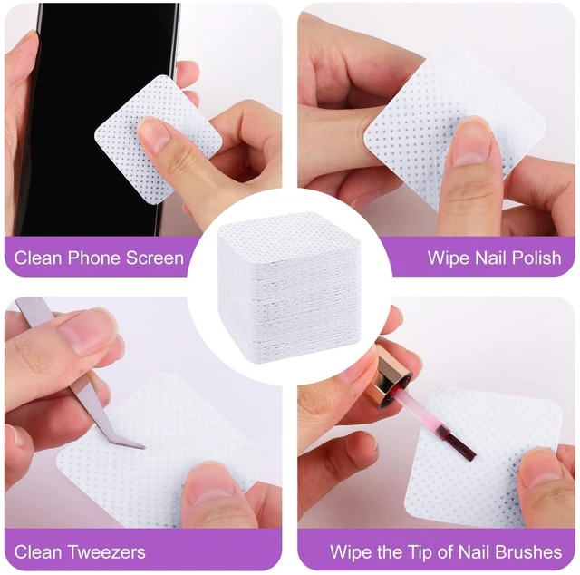 Alt view image 5 of 7 - 200pcs Nail Cotton Pads, 1 Pull-Off Pump-Style Bottle Suitable for Nail Care Wipes, Nail Cleaning Pads, Mascara Extension Glue Cleaning Wipes, and Nail Care Product Sets (White)