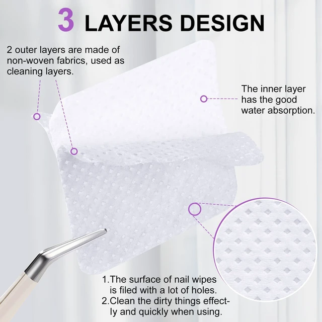 Alt view image 6 of 7 - 200pcs Nail Cotton Pads, 1 Pull-Off Pump-Style Bottle Suitable for Nail Care Wipes, Nail Cleaning Pads, Mascara Extension Glue Cleaning Wipes, and Nail Care Product Sets (White)