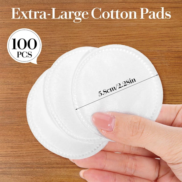 Alt view image 2 of 7 - 100 Pcs 2.2" Cotton Rounds for Face Round Lint-Free Soft Cotton Pads | Makeup Removal Pads for Nail Polish, Cleansing Face and Toner Application Use Wet or Dry
