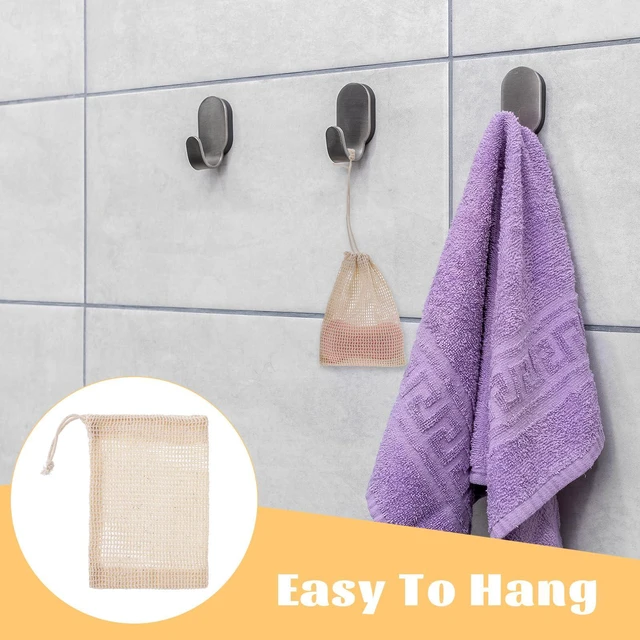 Alt view image 5 of 7 - Soap Bags, 5 Pack Natural Sisal Soap Saver Bag Pouch Mesh Net, Zero Waste Plastic-Free Soaps Net for Shower Use Like Massaging, Scrubbing and Exfoliating