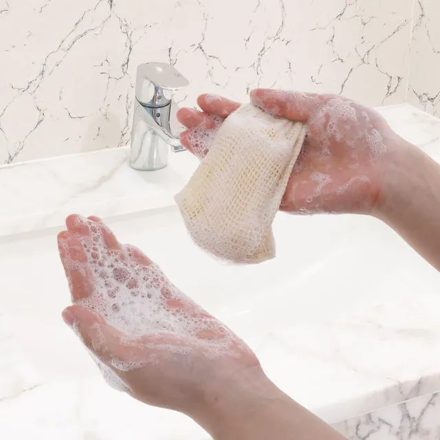 Alt view image 7 of 7 - Soap Bags, 5 Pack Natural Sisal Soap Saver Bag Pouch Mesh Net, Zero Waste Plastic-Free Soaps Net for Shower Use Like Massaging, Scrubbing and Exfoliating
