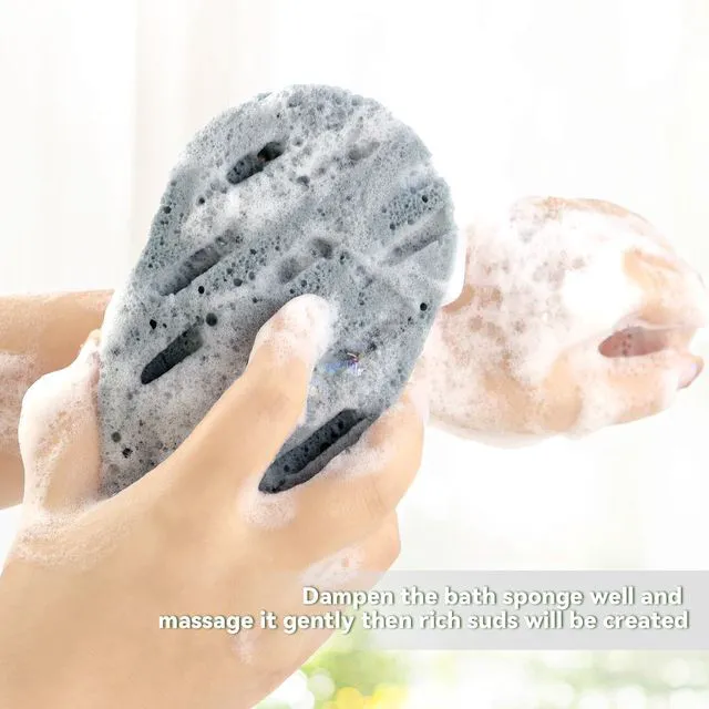 Alt view image 4 of 7 - 2 Pcs Bath Sponge, Deep Cleansing Body Loofah Sponge for Women Men, Large Size 3 Colors Foam Loofah for Gentle and Deep Exfoliation