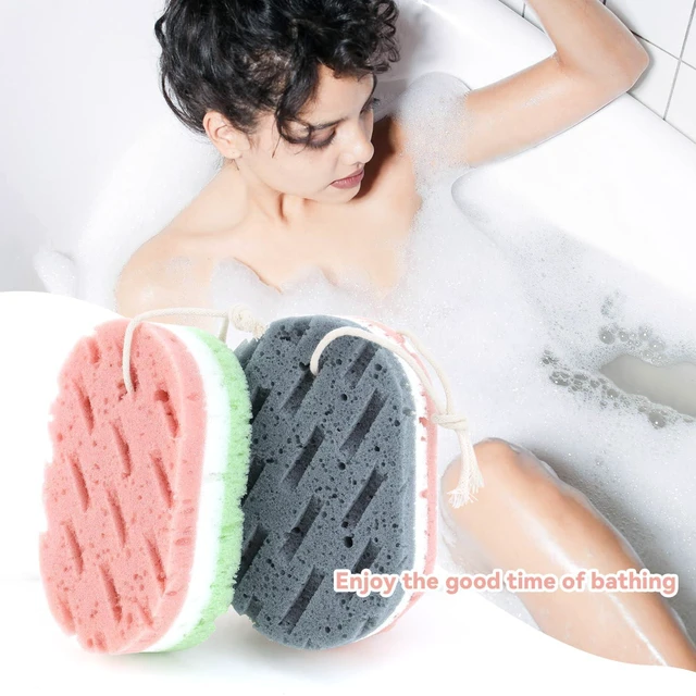 Alt view image 7 of 7 - 2 Pcs Bath Sponge, Deep Cleansing Body Loofah Sponge for Women Men, Large Size 3 Colors Foam Loofah for Gentle and Deep Exfoliation