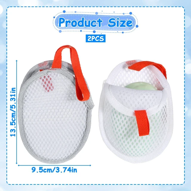 Alt view image 2 of 7 - 2Pcs Mesh Soap Saver Bag Soaps Loofah Pouch Bar Soap Pouch | Exfoliator Bar Soaps Scrubber Pouchs Bath Loofah Sponge for Women Men Bathing Accessories Foaming and Drying