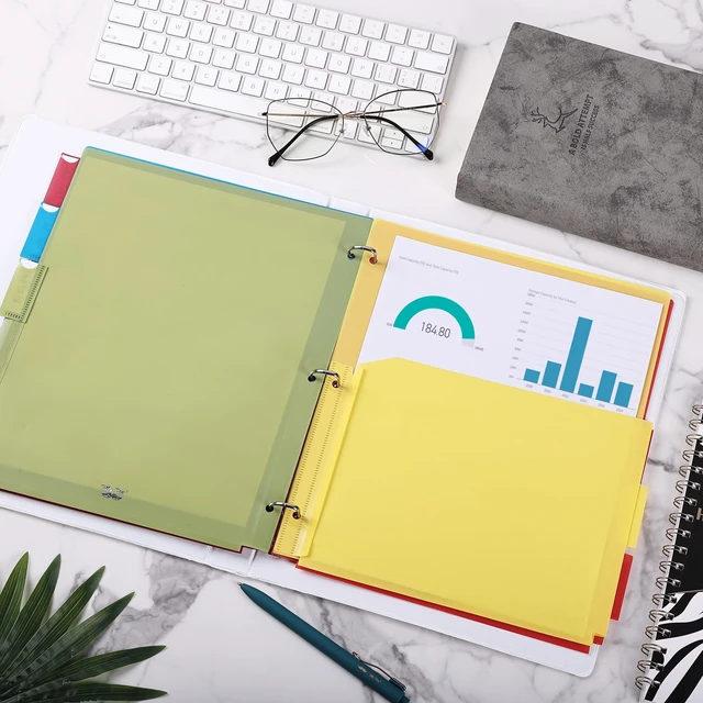 Alt view image 6 of 7 - Expanding Binder Dividers with Pockets and Tabs, 5 Tabs | Colorful Dividers for 3 Ring Binder with Pockets