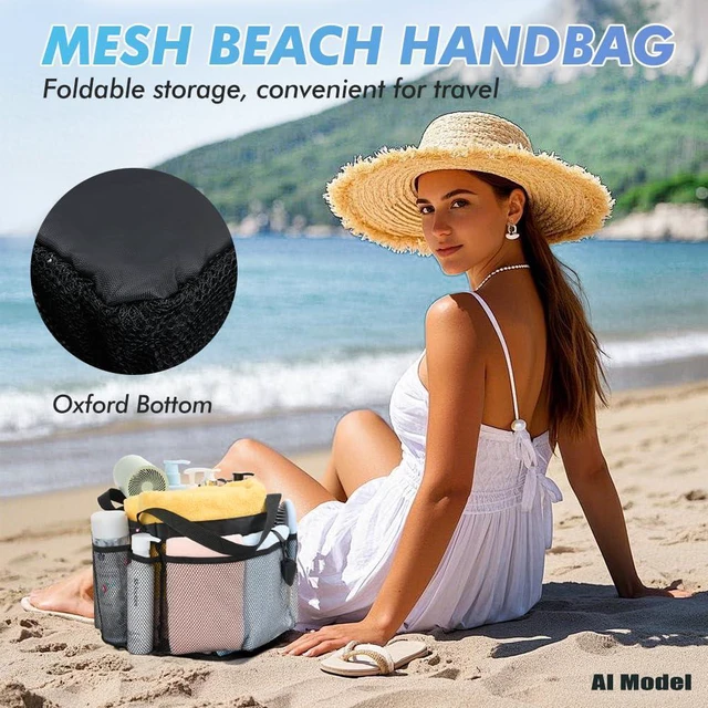 Alt view image 5 of 7 - Mesh Shower Caddy Portable for College Dorm Room Essentials,upgraded keychain with 8 pockets,large capacity shower basket,quick drying and hanging,suitable for dormitories,fitness,travel,beach camping
