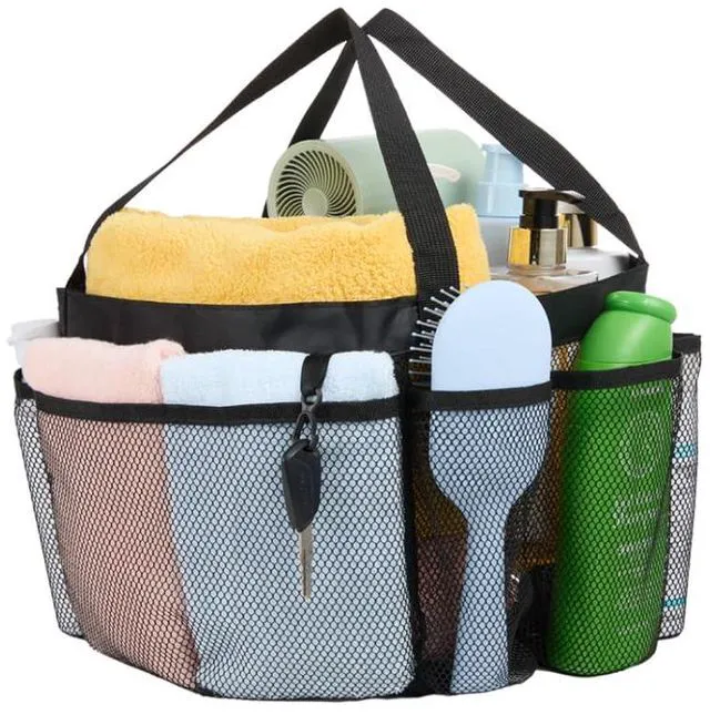 Main image of Mesh Shower Caddy Portable for College Dorm Room Essentials,upgraded keychain with 8 pockets,large capacity shower basket,quick drying and hanging,suitable for dormitories,fitness,travel,beach camping