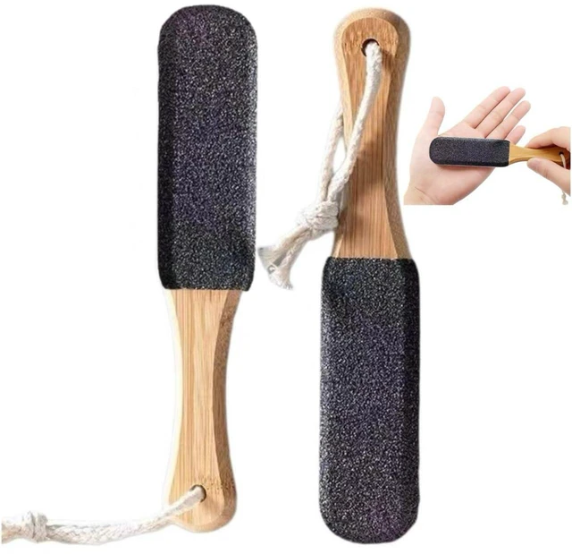 Main image of Pedicure Foot File & Pumice Stone with Wooden Handle - Callus Remover and Foot Scrubber for Dead Skin, Dry Rough Feet, Cracked Heels and Corns