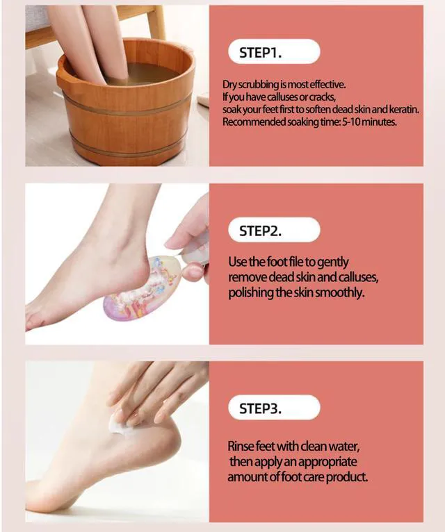 Alt view image 3 of 7 - Nano Glass Foot File Callus Remover 8-Shaped Double Sided Foot Scrubber for Cracked Heels Hard Skin, Coarse Fine Wet Dry Pedicure Tool, Professional Dead Skin Remover for Women Men (Beige Transparent)