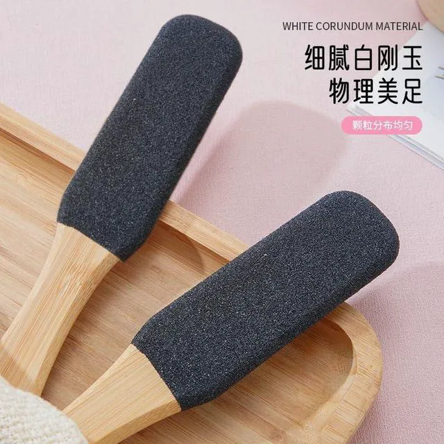 Alt view image 6 of 6 - Pedicure Foot File & Pumice Stone with Wooden Handle - Callus Remover and Foot Scrubber for Dead Skin, Dry Rough Feet, Cracked Heels and Corns