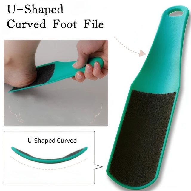 Alt view image 3 of 7 - U-Shaped Curved Foot File Dead Skin Callus Remover Scrubber | Double-Sided, Dead Skin Callus Remover, Foot Scrubber for Wet and Dry Feet, Curved Design for Full Heel & Side Exfoliation