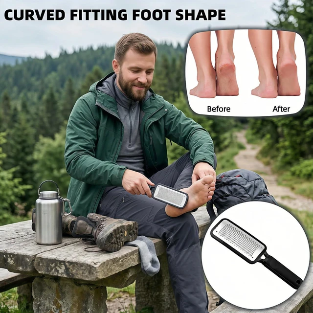 Alt view image 7 of 7 - Foot File Callus Remover, Dual-Sided Stainless Steel Pedicure Rasp with Ergonomic Non-Slip Handle, for Dry and Wet Skin