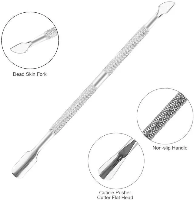 Alt view image 4 of 6 - Metal Nail Cuticle Trimmer with Cuticle Pusher and Cutter, 2 PCS Professional Cuticle Remover Tool Kit, Cuticle Cutter Set, Cuticle Nippers, Cuticle Clippers for Women, Manicure Pedicure Tool