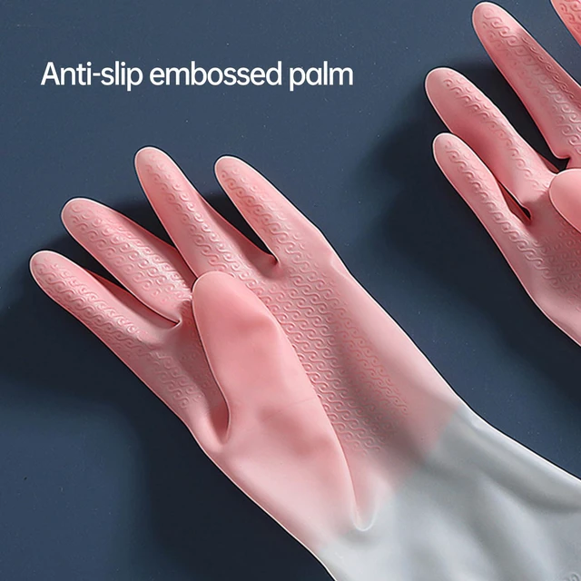 Alt view image 3 of 7 - Dish Gloves for Women,Rubber Gloves for Cleaning Bathroom | Dish Washing Gloves Best Pefect for Woman Men(2 Pairs Medium)