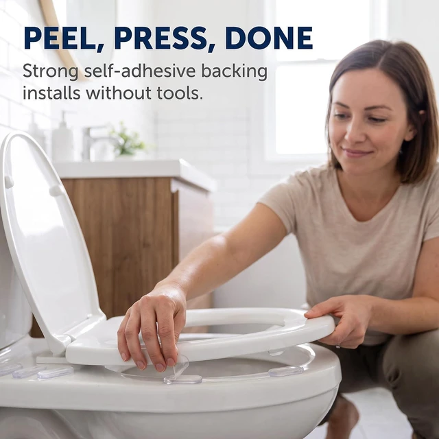 Alt view image 7 of 7 - 4Pcs Toilet Seat Bumper Set, Silicone Strong Adhesive Toilet Seats Lid Bumpers, Toilet Seat Buffers, Toilet Lid Rubber Pads for, Home, Hotel and Hospital Toilets and Toilet Parts Bathroom Fixtures