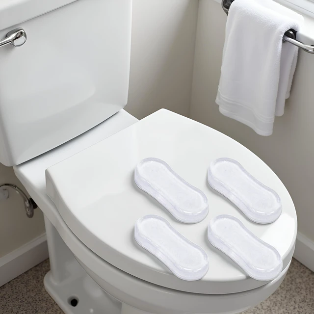 Alt view image 4 of 7 - 4Pcs Toilet Seat Bumper Set, Silicone Strong Adhesive Toilet Seats Lid Bumpers, Toilet Seat Buffers, Toilet Lid Rubber Pads for, Home, Hotel and Hospital Toilets and Toilet Parts Bathroom Fixtures