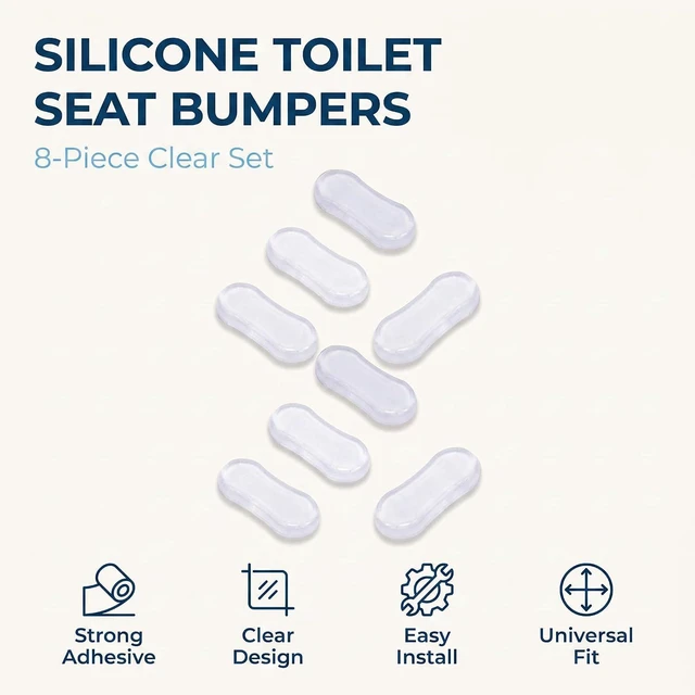 Alt view image 3 of 7 - 4Pcs Toilet Seat Bumper Set, Silicone Strong Adhesive Toilet Seats Lid Bumpers, Toilet Seat Buffers, Toilet Lid Rubber Pads for, Home, Hotel and Hospital Toilets and Toilet Parts Bathroom Fixtures