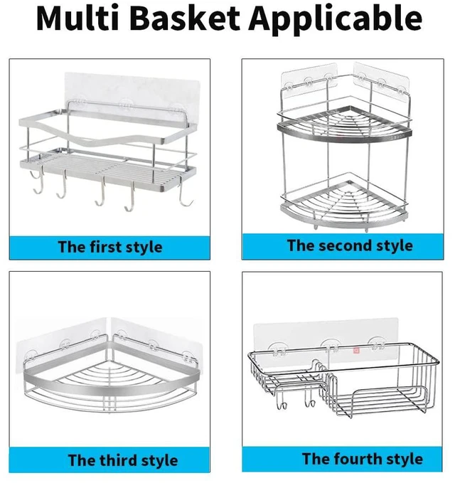 Alt view image 6 of 7 - Mivvosakuki 2pcs Shower Caddy Adhesive Replacement | ,Shower Shelves Adhesive Strip Pad Shower Organizer Sticker Replacement Bathroom Heavy Duty Strong Sticky Wall Adhesive