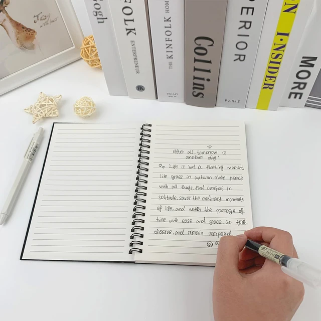 Alt view image 4 of 6 - 2-Pack (60 Sheets/Notebook) College Ruled Hardback Black Cover Spiral Notebook - Memo Notepad and Sketchbook for Students, Office, and Business Diary, 7.48 x 5.11 Inches.