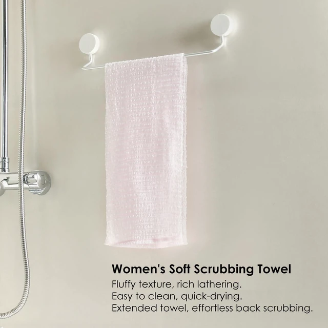 Alt view image 5 of 7 - Body Wash Towel, Exfoliating Shower Towel, Bath Loofah, Body Scrubber (Pink)