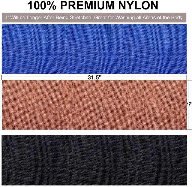 Alt view image 3 of 7 - African Net Sponge 3 Pieces African Exfoliating Net African Bath Sponge Scrubbing Rag Net African Wash Shower Long Net Body Scrubber
