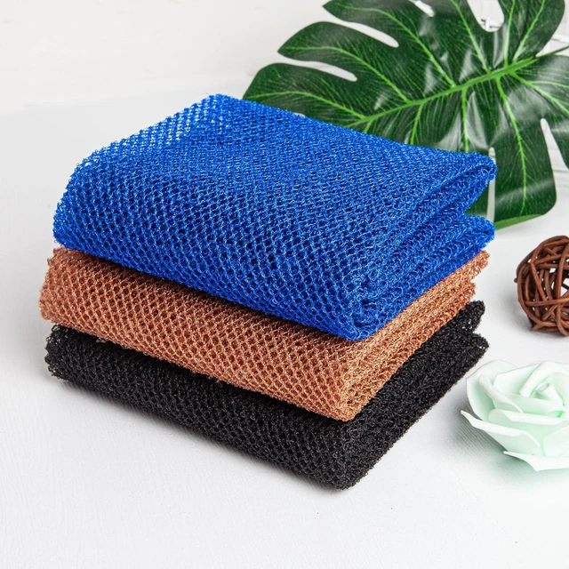 Alt view image 5 of 7 - African Net Sponge 3 Pieces African Exfoliating Net African Bath Sponge Scrubbing Rag Net African Wash Shower Long Net Body Scrubber