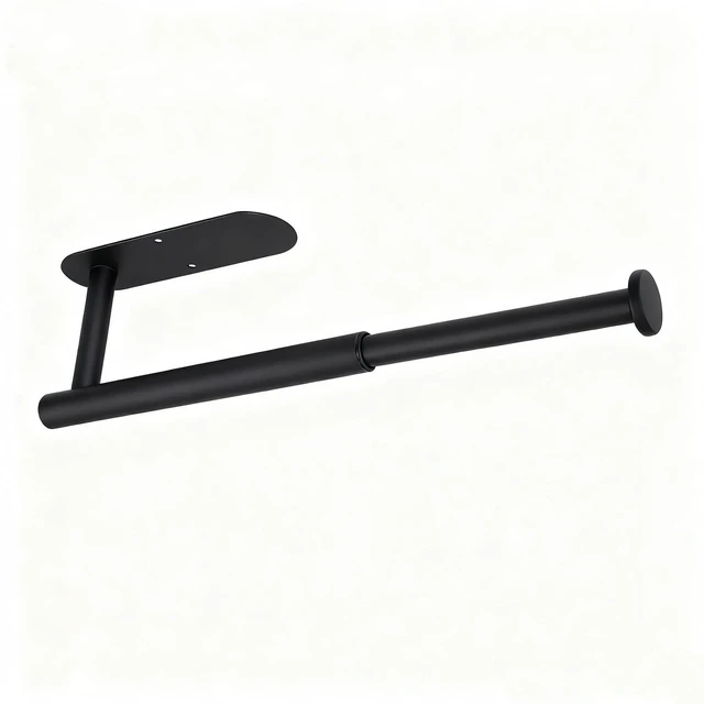 Alt view image 6 of 7 - Adhesive Toilet Paper Holder - 304 Stainless Steel - Pre-Drilled Holes Wall Mounted - Ldeal for Kitchen, Bathroom - Adjustable Length