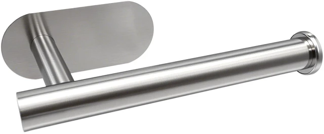 Main image of Self Adhesive Toilet Roll Holder Wall Mounted, Tissue Handle Stainless Steel Rustproof Toilet Paper Holder for Bathroom, Kitchen, No Drilling (Silver)