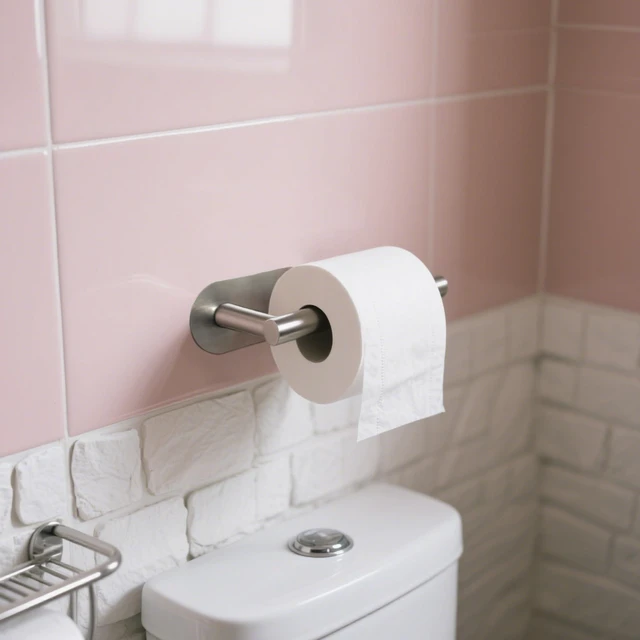 Alt view image 2 of 7 - Self Adhesive Toilet Roll Holder Wall Mounted, Tissue Handle Stainless Steel Rustproof Toilet Paper Holder for Bathroom, Kitchen, No Drilling (Silver)