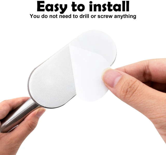 Alt view image 5 of 7 - Self Adhesive Toilet Roll Holder Wall Mounted, Tissue Handle Stainless Steel Rustproof Toilet Paper Holder for Bathroom, Kitchen, No Drilling (Silver)