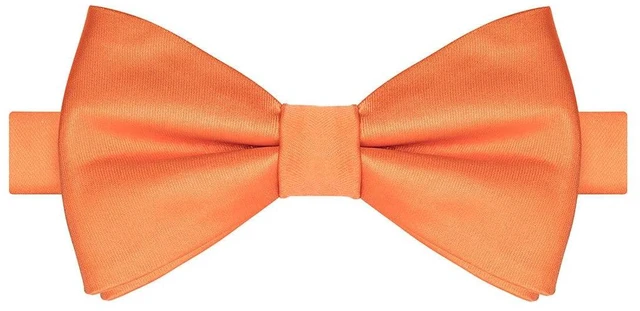 Alt view image 2 of 7 - Mens Orange Self Tied Bow Ties Tangerine Satin Wedding Bowties + Gift Box