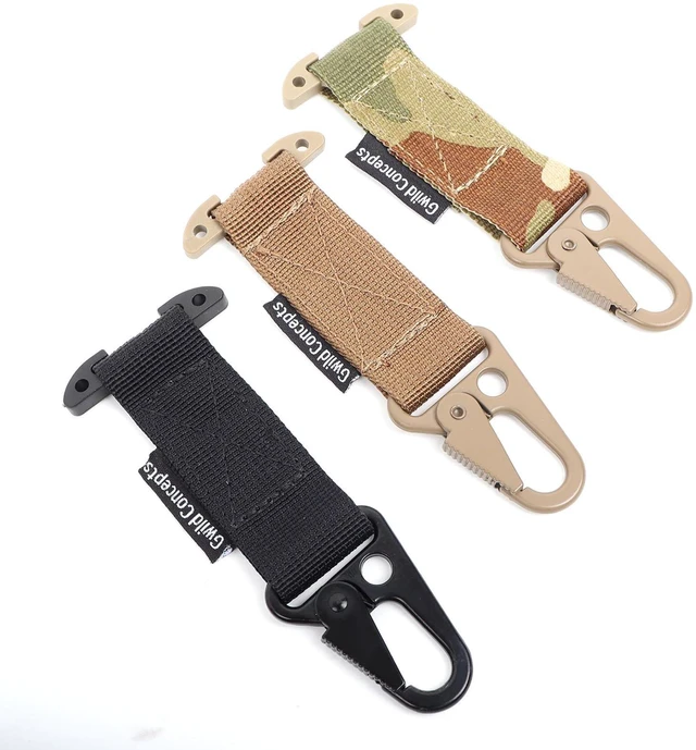 Alt view image 5 of 5 - 1pcs Coyote Brown Tactical Belt Clip, MOLLE Snap Hook Gloves Holder, Battle Belt Accessories for Gloves Keychains