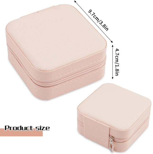 Alt view image 4 of 7 - Portable Travel Mini Jewelry Box Leather Jewellery Ring Organizer Case Storage Gift Box Girls Women (pink).