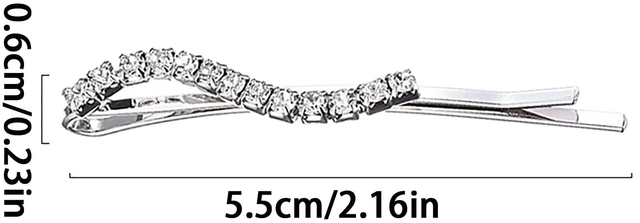 Alt view image 2 of 7 - 6 Pieces Rhinestone Bobby Pins Silver Metal Hair Clips Crystal Hair Pins Slim Diamante Rhinestone Bobby Pin for Lady Women Girls