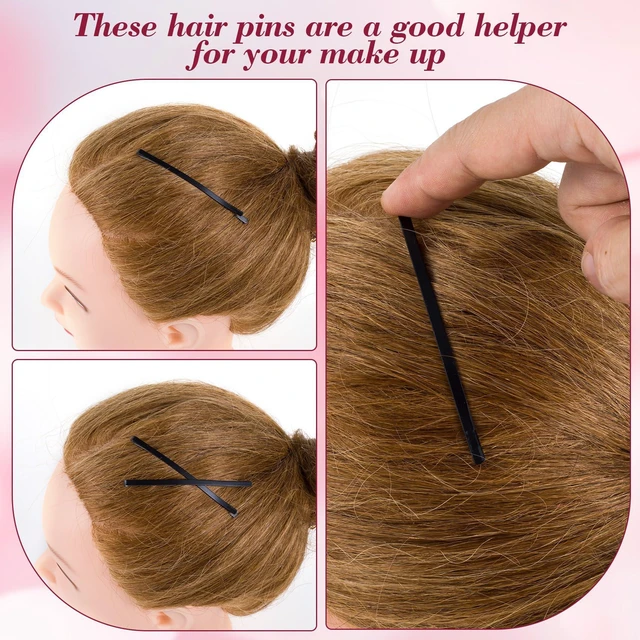 Alt view image 3 of 7 - 12pcs Jumbo Bobby Pins, Metal Curved Hair Pins for Women, Non-Slip Hair Clips Accessories for Thick Thin Fine Curly Straight Long Short Hairstyles- Black