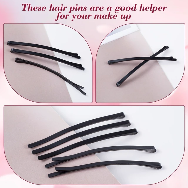 Alt view image 4 of 7 - 12pcs Jumbo Bobby Pins, Metal Curved Hair Pins for Women, Non-Slip Hair Clips Accessories for Thick Thin Fine Curly Straight Long Short Hairstyles- Black