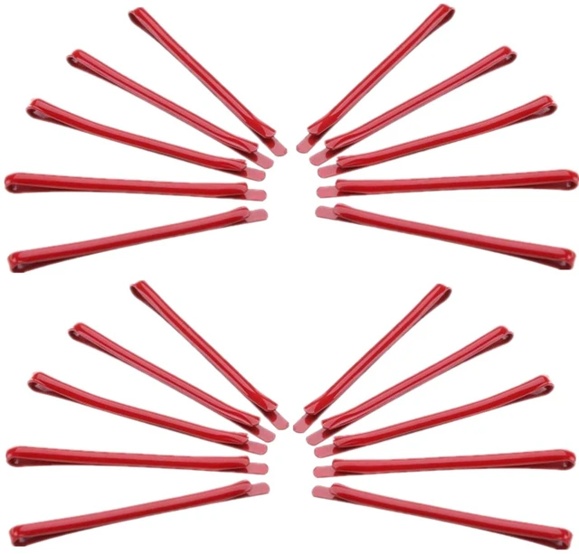 Main image of Bangs Bobby Pins for Hair, 20 Pcs Metal Hair Side Clips Non Slip Cosplay Hair Clips Decorative Hair Barrettes Hair Barrettes, Red
