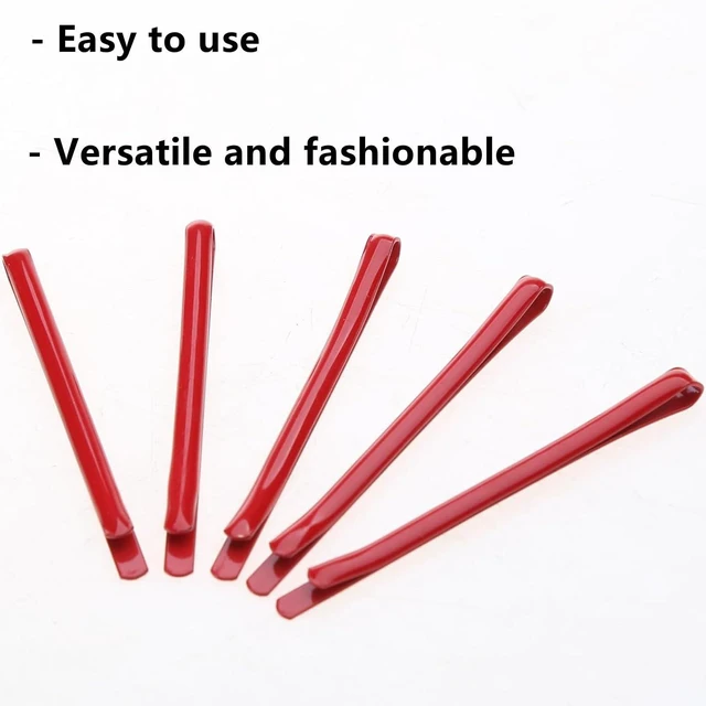 Alt view image 4 of 7 - Bangs Bobby Pins for Hair, 20 Pcs Metal Hair Side Clips Non Slip Cosplay Hair Clips Decorative Hair Barrettes Hair Barrettes, Red